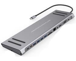 All-in-one USB-C Mutli Function Docking Station-2 in 1 / Keyborad / Speaker / TV / Projector / Headphone / Mouse / U-disk / SD 3.0 /TF3.0 /PD 3.0 / RJ45 / Charge / Sync / Microphone / 4K@30hz / USB 3.1 / USB 3.0