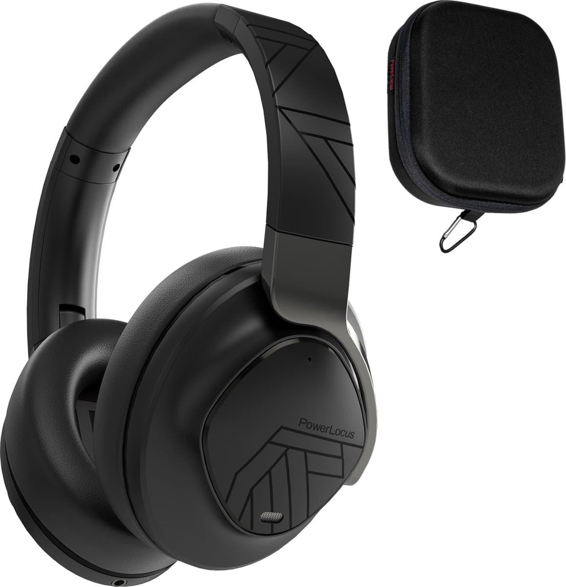 PowerLocus MoonFly Koptelefoon Over-Ear met Active Noise Cancelling, Draadloze Hoofdtelefoon, Voice Assistant Activation - Zwart Metaal — afbeelding 1