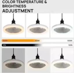Nivard Plafondventilator - Met Verlichting - Plafond Ventilator - Met Lamp - Plafonniere Met Ventilator - (Met Licht) - Wit — thumbnail 2