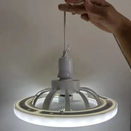 Nivard Plafondventilator - Met Verlichting - Plafond Ventilator - Met Lamp - Plafonniere Met Ventilator - (Met Licht) - Wit - 25cm — thumbnail 3