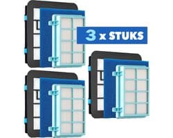 JC's ® - 3 STUKS Filter set geschikt voor Philips PowerPro Compact and Power Pro Active en City filterset Stofzuiger FC8010/02 FC8010/01 HEPA allergie
