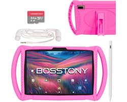 Bosstony Snelle Kids Tablet 10 inch - Ouderlijk Toezicht - 6000mAh Batterij - Android 13 - Incl Beschermpakket - Kindertablet vanaf 3 jaar