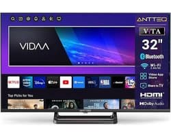 ANTTEQ V32-AH3.Q1L-BT - 32 Inch Smart TV (81 cm) - HD Ready - VIDAA OS - Triple Tuner - Hotel Modus