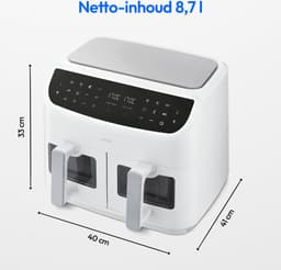 MEDION XXL Dubbele Airfryer P20 - 2 zones - 8,7 L - 2600 W - Wit — thumbnail 3