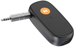 Bluetooth 5.3 audio transmitter en receiver - o.a. voor verbinden Airpods, koptelefoon en speaker - 3.5mm jack AUX - 15 uur batterij - speaker - bluetooth zender en ontvanger - auto draadloos - zwart — thumbnail 2