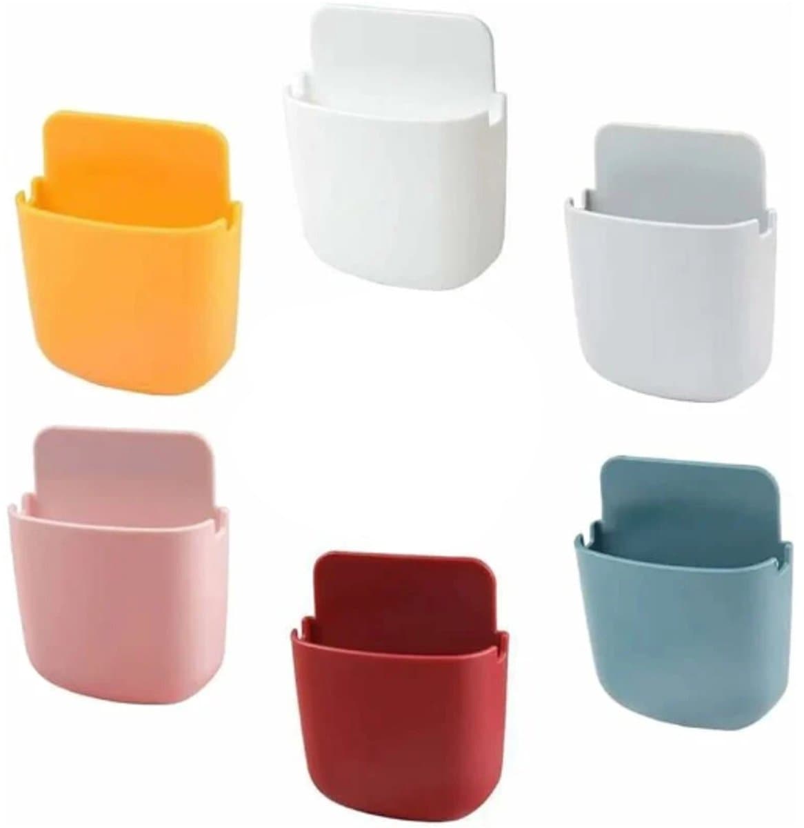 Afstandsbediening Houder - 6 Stuks - Opbergdoos voor wandmontage - Remote Controll Holder - organizer aan de muur - Muurhouder - Telefoonhouder stopcontact - Telefoon wandhouder - ABS - Zelfklevende - wand organizer - 3 x 9 x 11,5 cm — afbeelding 1