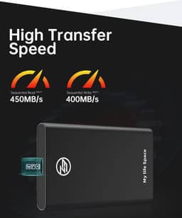 Draagbare SSD Externe Harde Schijf - Draagbare SSD - Snelle writing speed - 240GB aan Opslag - Storage - Opslag extern PC of laptop - USB 3.2 - type C - Portable SSD Mobile storage - Smart Portable High Speed - externe SSD - USB 3.2 GEN 2X2 type C — thumbnail 2
