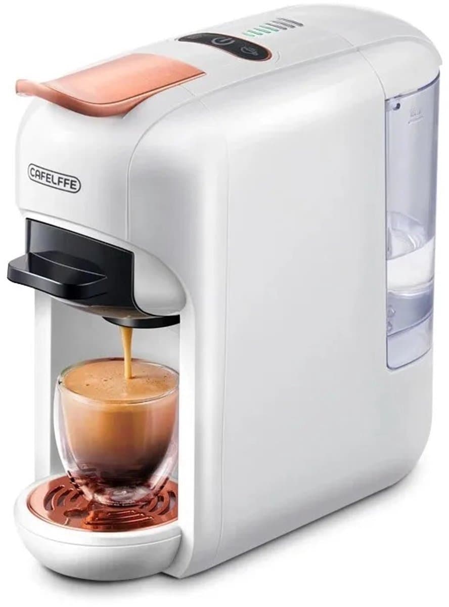 Rustive Koffiemachine 5 in 1 - Nespresso & Espressomachine - 19 Bar pompdruk - Half Gemalen Koffie - Warm & Koud - Wit — afbeelding 1