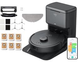 eufy Clean L60 Hybrid SES Robotstofzuiger met dweilfunctie en Vervangingssets - Robot Vacuum - 5.000 Pa Zuigkracht, Met automatisch leegstation, Bestuurbaar via smartphone