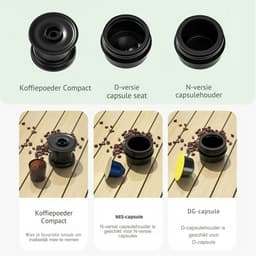 Draagbare koffiemachine - Draagbare espressomachine -Draagbaar Koffiezetapparaat-Koffie Druppelhouder-Snelle Waterverwarming - Capsules & gemalen koffie - 20 bar - Draagbare koffiemachine -Reis & camping koffiezetapparaat - Forest Green — thumbnail 3