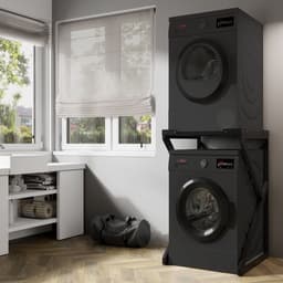ACAZA - Wasmachine Kast - Wasmachine Verhoger - Wasmachine Opbouw - Metaal - Zwart — thumbnail 4