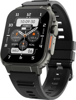 Knobbout 1.96"(3.5*4.4cm) Smartwatch - Bluetooth belfunctie-Super sterke batterij 600MAH- met o.a. NL menu - 44mm HD scherm- Zinklegering horlogekast - Bloeddrukmeting&Bloedzuurstof functie - Opnamefunctie - Slaapmonitor - Zwart Staal+silicone band — thumbnail 4