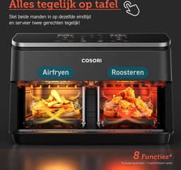 Cosori Dual Basket - Airfryer XXL – 8.5L – 2 Manden – 6 Programma’s — thumbnail 9