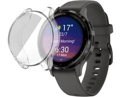 Geschikt voor Garmin Venu 3S Screenprotector + Hoesje - Volledige Bescherming - Beschermglas Screen Protector Glas