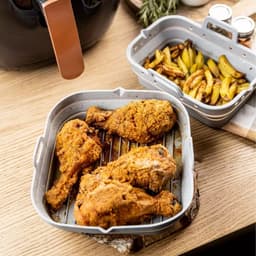 KLAUSBERG - 2-delige Siliconen Airfryer Bakvorm Set - Herbruikbaar en Hittebestendig tot 230°C - Geschikt voor Airfryer, Oven en Magnetron — thumbnail 5