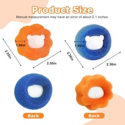 10-pack - Huisdierhaarverwijderaar - Washaarvanger - Huisdierhaarvanger - Wasmachinewasballen (5 blauw + 5 oranje) — thumbnail 2