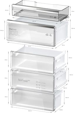 Bosch KGN49AIBT - Serie 6 - Koelkast - Koel-vriescombinatie - 203 x 70 cm - Extra breed - RVS - Energielabel B - Zeer stil- Total No Frost: Nooit meer ontdooien - VitaFresh XXL 0°C: houd etenswaren langer vers met extra ruime vershoudlades — thumbnail 3