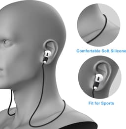 YONO Magnetische Band geschikt voor Apple Airpods - 4 3 2 1 - Pro - Siliconen Koord voor Oordopjes Draadloos - Anti Lost Strap - 80cm - Zwart — thumbnail 4