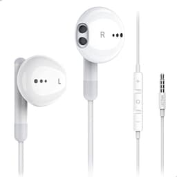 Oortjes met draad en microfoon - Oordopjes - 120CM kabel - 3,5MM Jack Aansluiting - Earphones Wired - Wit — thumbnail 1