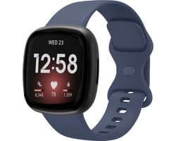 Strap-it Smartwatch bandje - siliconen horlogebandje geschikt voor Fitbit Versa 3 / Fitbit Versa 4 / Fitbit Sense / Fitbit Sense 2 - donkerblauw - Maat: Maat S