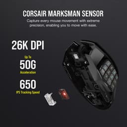 Corsair Scimitar Elite - Draadloze Optische Gaming Muis - RGB LED - Zwart — thumbnail 2