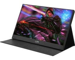Lipa AX-50 portable monitor Full HD 15.6 inch - HDMI - Draagbare monitor - Computerscherm - Draagbaar scherm - Beeldscherm - Portable monitoren - Draagbaar scherm laptop - Freesync - 2x USB C - Hoes en kickstand - Ook voor consoles - Met speakers