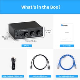 DrPhone FosiAudio Q4 - DAC - Hi-Res - Stereo USB Gaming DAC En Hoofdtelefoonversterker Audio Converter Adapter Voor Thuis/Desktop — thumbnail 5
