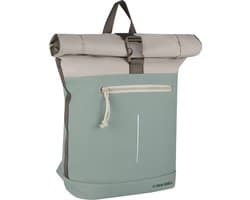 New Rebels Backham New York Salie Groen 21L Rolltop Rugzak Waterafstotend Laptop 15.6