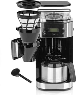 Barista Filterkoffiezetapparaat met Bonenmaler – Warmhoudfunctie, 24-uurs Timer, Permanent Filter – 10 Kopjes – Voor Bonen en Gemalen Koffie – Roestvrij Staal/Zwart — thumbnail 4