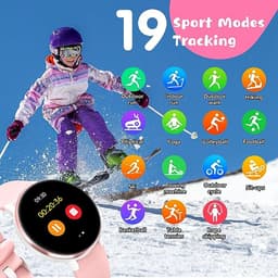 Smartwatch Kinderen - Activity Tracker - Muziek - Waterdicht - Roze — thumbnail 2