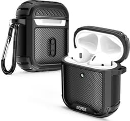 AdroitGoods Military Armor Case Geschikt Voor Apple AirPods 1+2 - Cover - Hoesje - Bescherming - Zwart — thumbnail 1