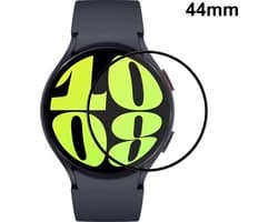 By Qubix - Screen protector Tempered Glass - Full cover - Geschikt voor de Samsung Galaxy Watch 6 - 44mm