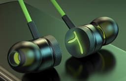 2x Bedrade oortjes - In Ear Oordopjes - Oortjes met Draad en Microfoon - Extra Bass - 3,5mm Jack Aansluiting - 120cm kabel - Groen — thumbnail 4