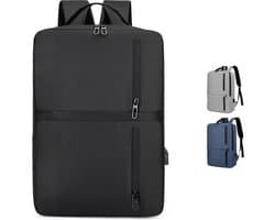 Rugzak & laptoptas - Zwart- rugtas -Geschikt voor laptop - laptopvak - laptoptassen Anti Diefstal Waterdicht- voor dames, heren, jongens en meisjes - Inclusief Usb Oplaadstation