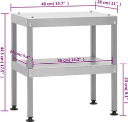 vidaXL - Tafel - voor - rookoven - 40x28x44,5 - cm - gegalvaniseerd - staal — thumbnail 3