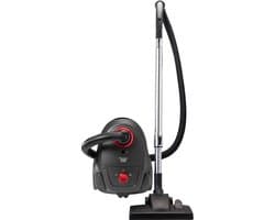 Bestron Stofzuiger met zak - ABG450ZRE - HEPA 12 - Bereik 7,5 m - Incl. 3 stofzuigerzakken - Rood/Zwart