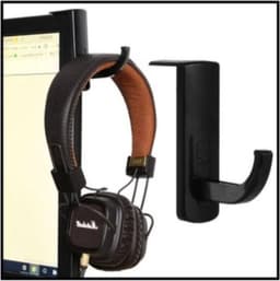 CHPN - Koptelefoonhouder - Computerhaakje - Headset houder - Monitorstandaard - Monitorhouder - Zwart - Zelfklevend — thumbnail 1