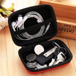 Opberg hoesje - Hard Case - Etui - Organizer - Sleutels - Oordopjes - Laadkabels - USB - Geld - Opbergen - Blauw — thumbnail 4