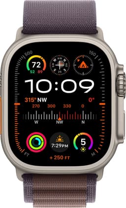 Apple Watch Ultra 2 GPS Cellular - 49mm - Titanium Case with Indigo Alpine Loop - Large — thumbnail 1