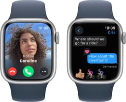 Apple Watch Series 9 - 41 mm - Silver Aluminium Case with Storm Blue Sport Band - M/L — thumbnail 5