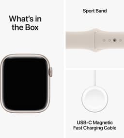 Apple Watch Series 9 - 45mm - Starlight Aluminium Case with Starlight Sport Band - M/L — thumbnail 4