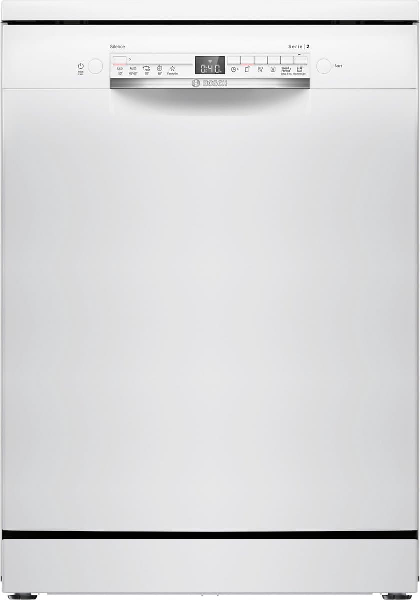 Bosch SMS2HTW02E - Serie 2 - Vaatwasser - Vrijstaande vaatwasser - 60 cm - Wit - Energielabel D - Home Connect - Extra Droog: optie voor extra grondige droogresultate — afbeelding 1