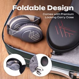 PowerLocus P19 Bluetooth Koptelefoon - Koptelefoon Draadloos - tot 70 Uur Speeltijd en met Aux Kabel - Over Ear Hoofdtelefoon - 3 EQ-Modi - Met Draagtas – Asfalt Grijs — thumbnail 8