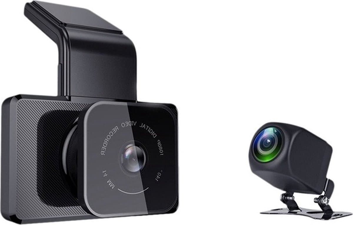 TechU™ Dashcam 4K MO4 Pro Dual Camera – Dashboardcamera – Wifi – GPS Tracker – Nachtvisie – Loop Recording – Bewegingssensor – G-sensor – Parkeer Monitor – Voor én Achter Autocamera - voor auto — afbeelding 1