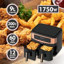 Klausberg KB-7589 - Dubbele Heteluchtfriteuse - 2x4.5L - Digitaal - Gezond Koken — thumbnail 3