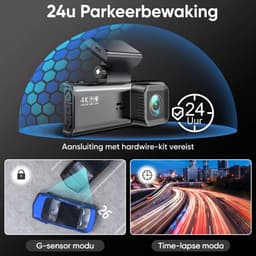 Dashcam Voor Auto - Ultra 4K- Voor en Achter Camera - Wifi & GPS - 10 Inch met App - ADAS - Dashcams - Nachtzicht - - Sony Sensor - Met Parkeerbewaking - Incl. 128GB SD-Kaart — thumbnail 4