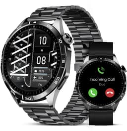 Avalue Smartwatch Heren - 1,8" AMOLED - Bluetooth Bellen - Bloeddruk & Hartslag Monitor - Bloedzuurstof - Slaapmonitor - Stappenteller - 330 mAh - iOS & Android - Incl. 3 Bandjes - Zwart — thumbnail 1