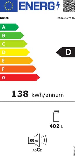 Bosch Serie 4 KSN36VWDG – Kastmodel koelkast – Wit – VitaFresh 0°C – Total No Frost – Home Connect — thumbnail 2