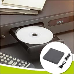 Externe DVD Brander - CD Schrijver - Bestanden Archiveren - Brede Compatibiliteit - USB 2.0 - Zwart — thumbnail 2