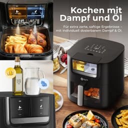 Heteluchtfriteuse - Airfryer XXL - Gezond Koken - Olie en Waterspray - 72 Liter - Zwart — thumbnail 2